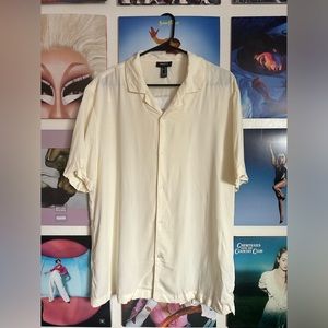 Cream Short Sleeve Rayon Shirt